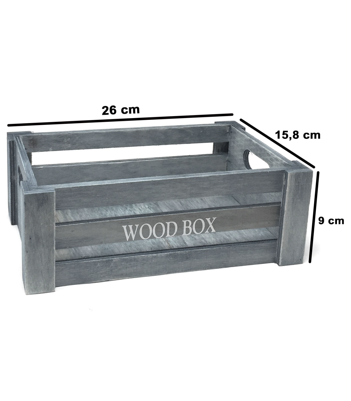 Tradineur - Set de 2 cajas de madera con asas, wood box