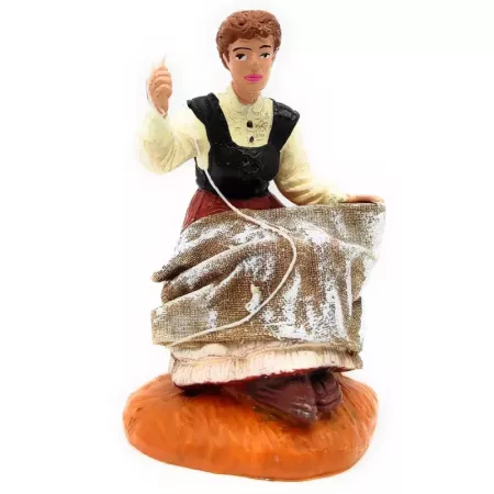 Figura Costurera Artesanal para Belén Navidad 8x5x4,3 cm