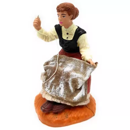 Figura Costurera Artesanal para Belén Navidad 8x5x4,3 cm