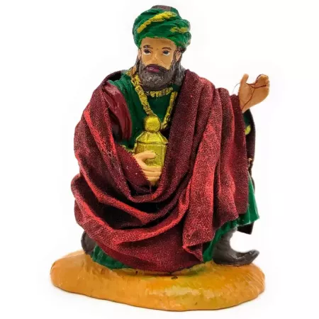 Figura Rey Mago Gaspar Belén 7,5 cm Adorno Artesanal Navidad