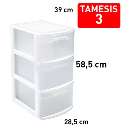 Cajonera 3 Cajones Támesis Blanca Transparente Resistente Cajonera 3 Cajones Támesis Blanca Transparente Resistente