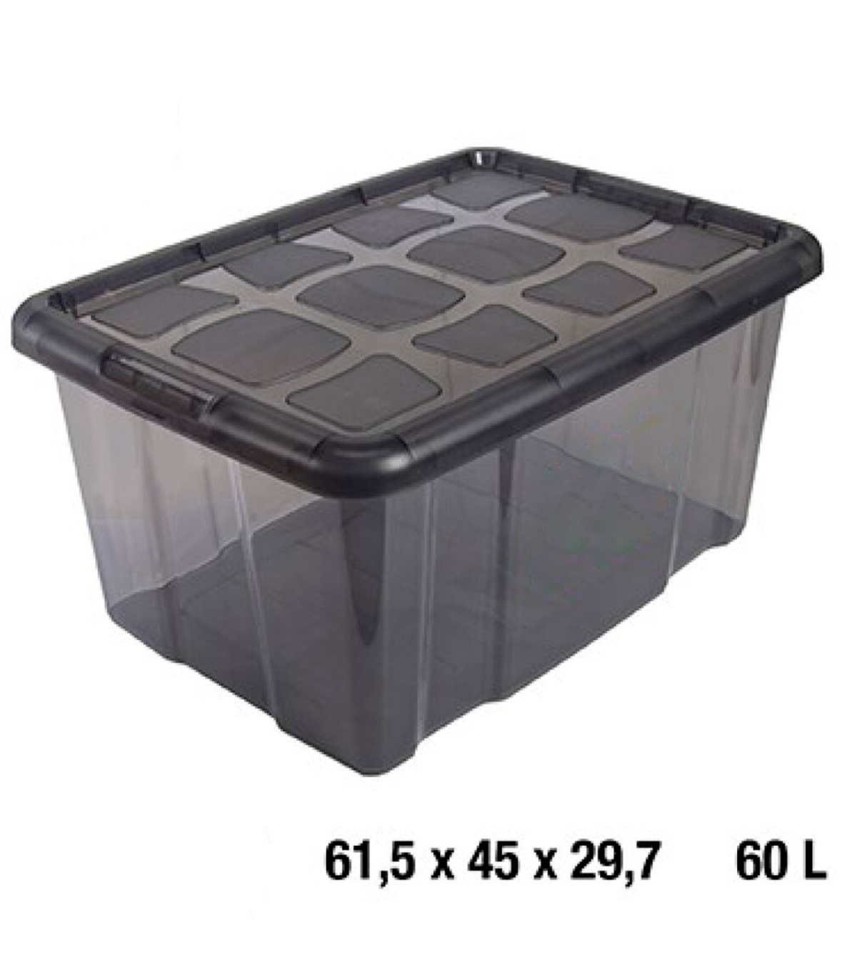 Tradineur - Caja translúcida de almacenaje con tapa, plástico