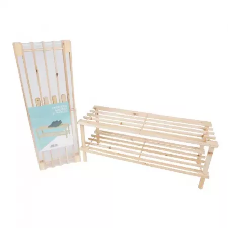 Zapatero de Madera 2 Estantes para 6 Pares - Compacto y Fácil Zapatero de Madera 2 Estantes para 6 Pares - Compacto y Fácil