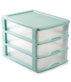 Caja para almacenaje con tapa, plástico translúcido, cajón multiusos, ordenación, almacenamiento objetos, hogar, 60 litros, 29,7 x 61,5 x 45 cm, Verde