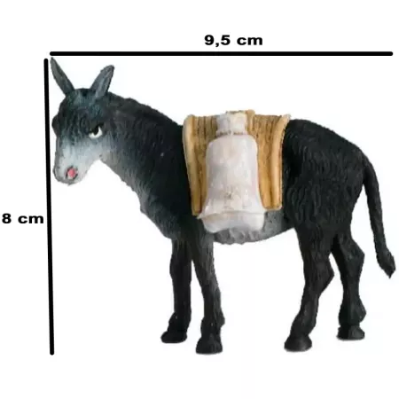 Burro de carga artesanal para Belén Navidad 8x9.5x5.5 cm Burro de carga artesanal para Belén Navidad 8x9.5x5.5 cm