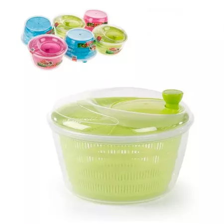 Centrifugadora de Ensalada 4L Manual, Fácil de Usar y Lavable Centrifugadora de Ensalada 4L Manual, Fácil de Usar y Lavable
