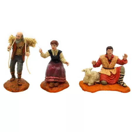 Set 2 Figuras Pastores y Costurera Belén 10 cm Navidad