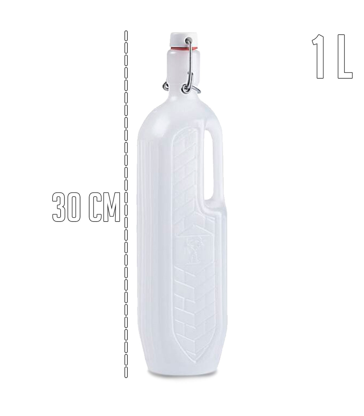 Tradineur - Botella de plástico con asa, garrafa, bidón agua sin