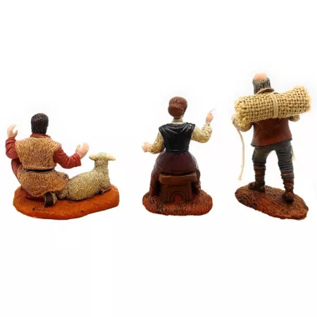 Set 2 Figuras Pastores y Costurera Belén 10 cm Navidad