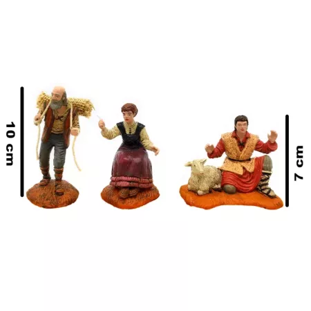 Set 2 Figuras Pastores y Costurera Belén 10 cm Navidad