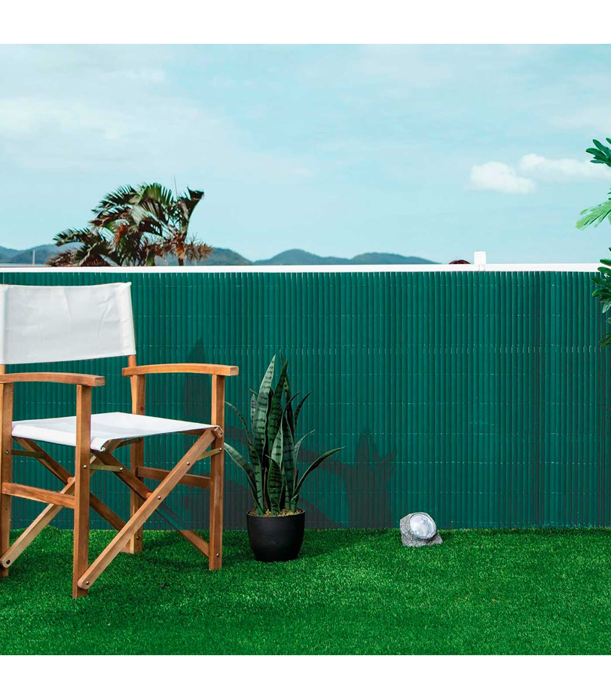Tradineur - Valla doble cara PVC decorativa de jardín - Borde para césped,  plantas, flores, decoración de exterior - 1 x 3 Metro