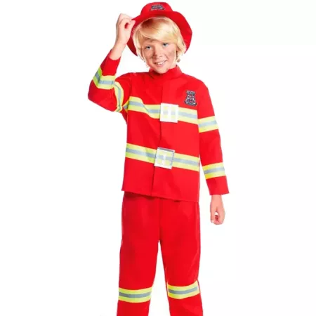 Disfraz Bombero Infantil Unisex 10-12 años, Completo y Seguro