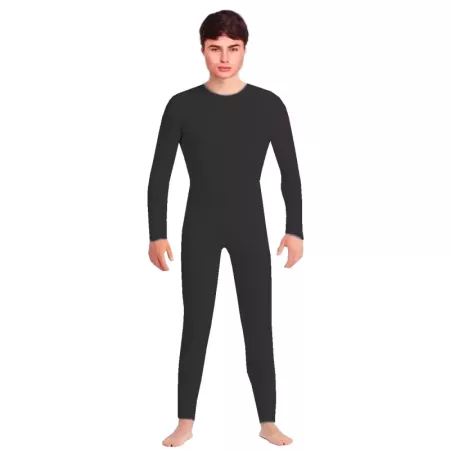 Tradineur - Mono maillot para jóvenes y adultos para carnaval, Halloween, fiestas, celebraciones, color negro (Talla S)