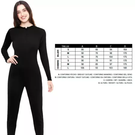 Tradineur - Mono maillot para jóvenes y adultos para carnaval, Halloween, fiestas, celebraciones, color negro (Talla S)