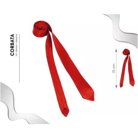 Tradineur - Corbata fina con longitud 75 cm - Fabricado en poliéster - Complemento para disfraces, carnaval, Halloween - Color R