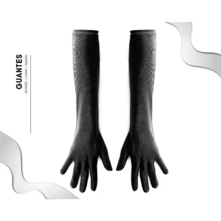Tradineur - Guantes Largos de 45 cm - Fabricado en poliéster - Talla única para adultos - Ideal para carnaval o Halloween - Colo