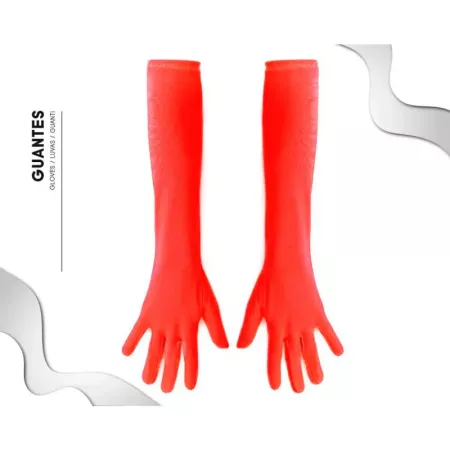 Tradineur - Guantes Largos de 45 cm - Fabricado en poliéster - Talla única para adultos - Ideal para carnaval o Halloween - Colo