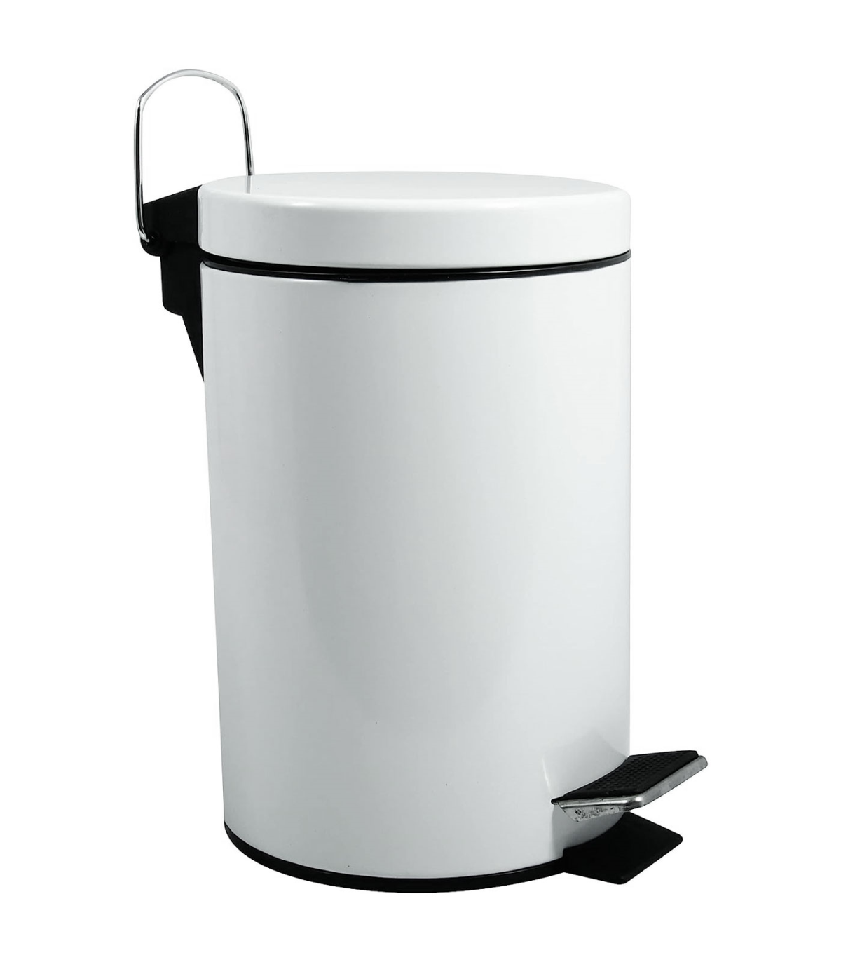 Tradineur - Papelera de plástico con tapa basculante, cubo basura ligero,  resistente, baño, cocina, oficina, fabricada en España