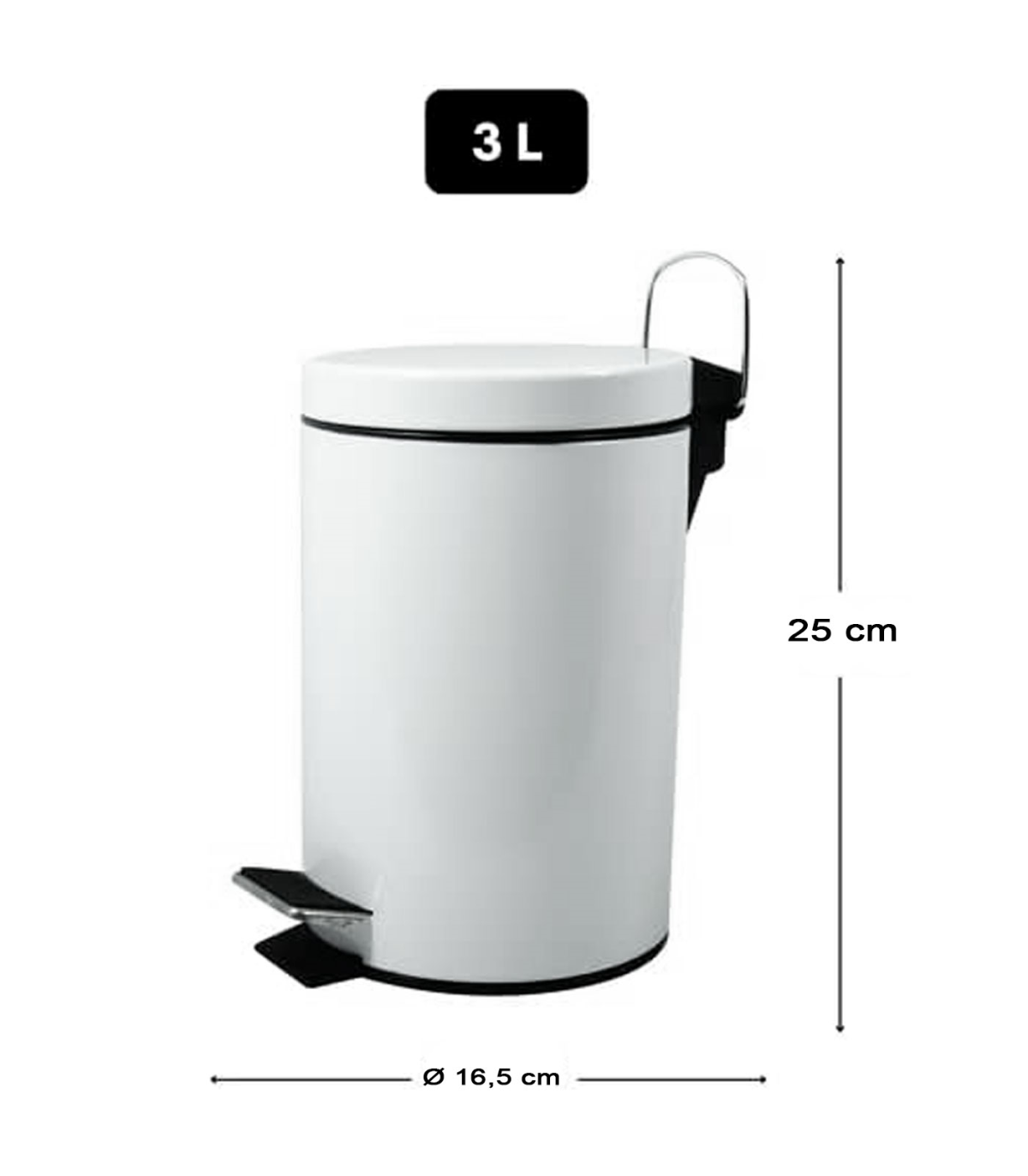 Papelera blanca swingtop 25L - Massegur