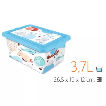 Tradineur ? Caja de almacenamiento ? Diseño Lets fly ? Capacidad de 3,7 Litros ? Fabricado en España - Contenedor para almacenar Tradineur ? Caja de almacenamiento ? Diseño Lets fly ? Capacidad de 3,7 Litros ? Fabricado en España - Contenedor para almacenar