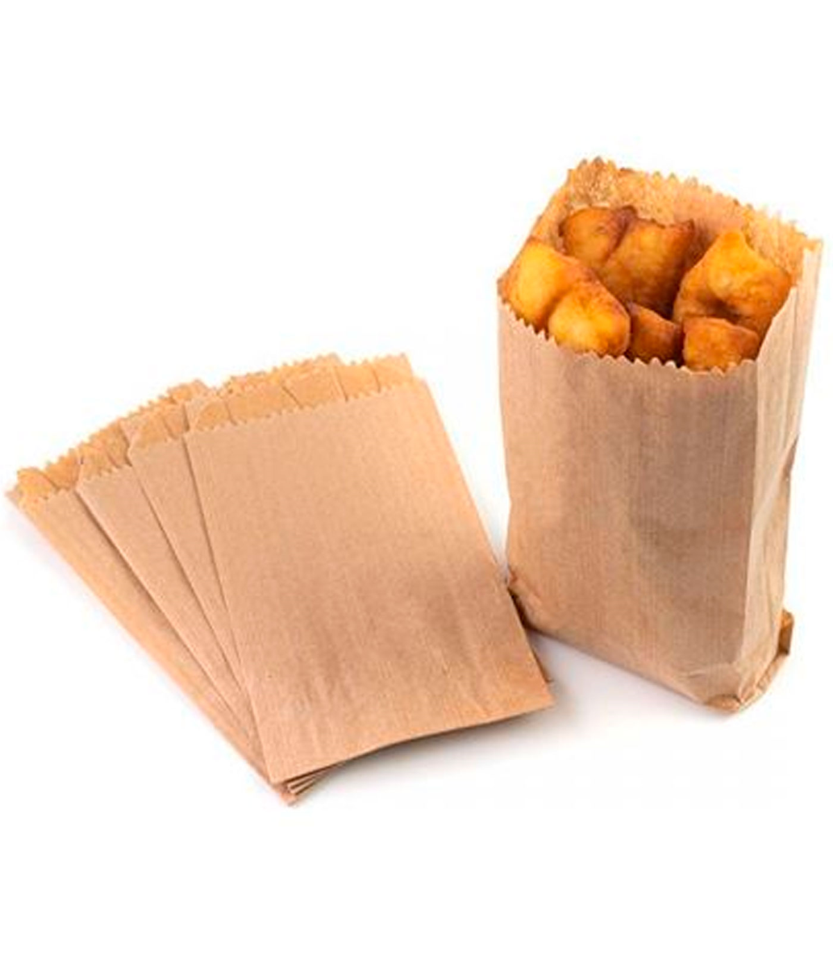 Tradineur - Pack de 25 bolsas de papel kraft para alimentos,  biodegradables, compostables, reutilizables, aptas para uso aliment