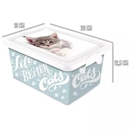 Tradineur ? Caja de almacenamiento ? Diseño de gatos ? Capacidad de 3,7 Litros ? Fabricado en España - Contenedor para almacenar