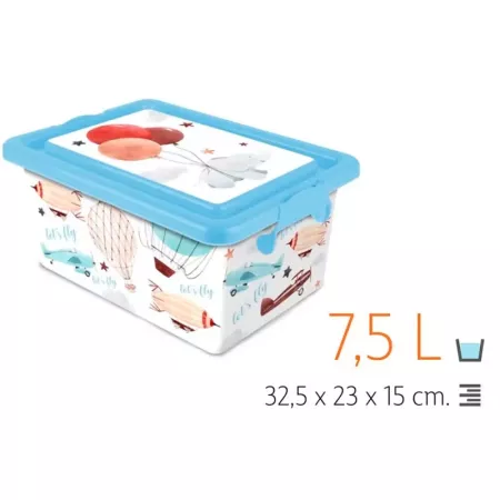 Tradineur ? Caja de almacenamiento ? Diseño Lets Fly ? Capacidad de 7,5 Litros ? Fabricado en España - Contenedor para almacenar Tradineur ? Caja de almacenamiento ? Diseño Lets Fly ? Capacidad de 7,5 Litros ? Fabricado en España - Contenedor para almacenar