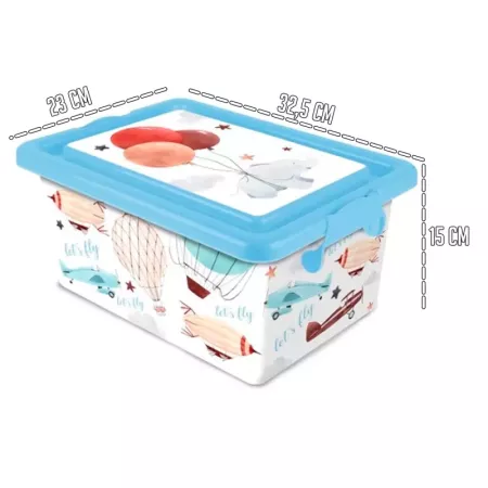 Tradineur ? Caja de almacenamiento ? Diseño Lets Fly ? Capacidad de 7,5 Litros ? Fabricado en España - Contenedor para almacenar Tradineur ? Caja de almacenamiento ? Diseño Lets Fly ? Capacidad de 7,5 Litros ? Fabricado en España - Contenedor para almacenar
