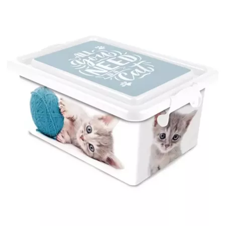 Tradineur ? Caja de almacenamiento ? Diseño Gatos ? Capacidad de 7,5 Litros ? Fabricado en España - Contenedor para almacenar ju