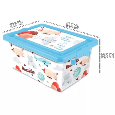 Tradineur ? Caja de almacenamiento ? Diseño Lets Fly ? Capacidad de 13 Litros ? Fabricado en España - Contenedor para almacenar Tradineur ? Caja de almacenamiento ? Diseño Lets Fly ? Capacidad de 13 Litros ? Fabricado en España - Contenedor para almacenar