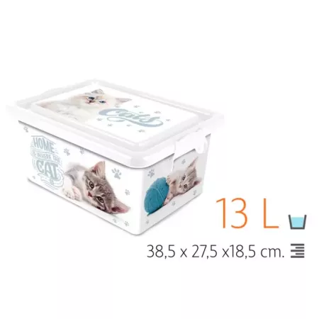 Tradineur ? Caja de almacenamiento ? Diseño Gatos ? Capacidad de 13 Litros ? Fabricado en España - Contenedor para almacenar jug Tradineur ? Caja de almacenamiento ? Diseño Gatos ? Capacidad de 13 Litros ? Fabricado en España - Contenedor para almacenar jug