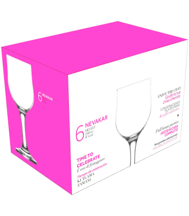 Tradineur - Set de 6 copas de vino de cristal, diseño sofisticado
