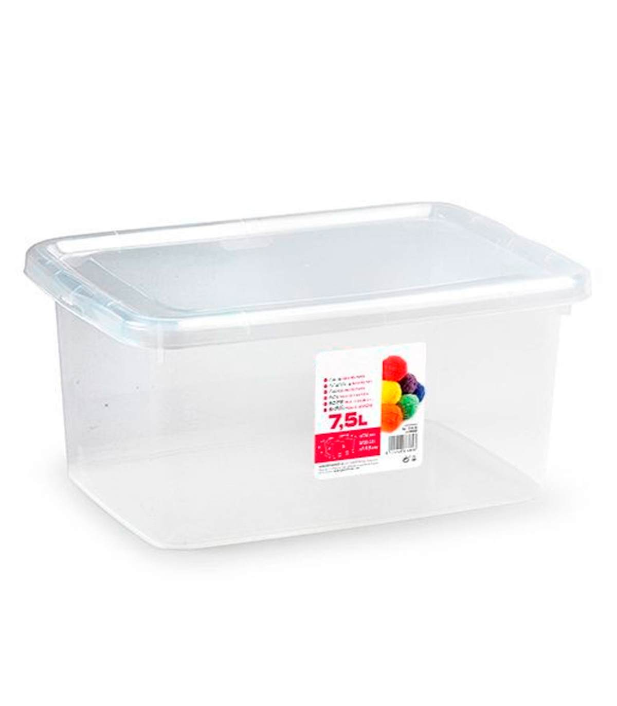 Caja de plástico con tapa - N.o 28 transparente - cajón de almacenaje, ordenación, almacenamiento, objetos - 7,5 litros, 24 x 33 x 15,5 cm