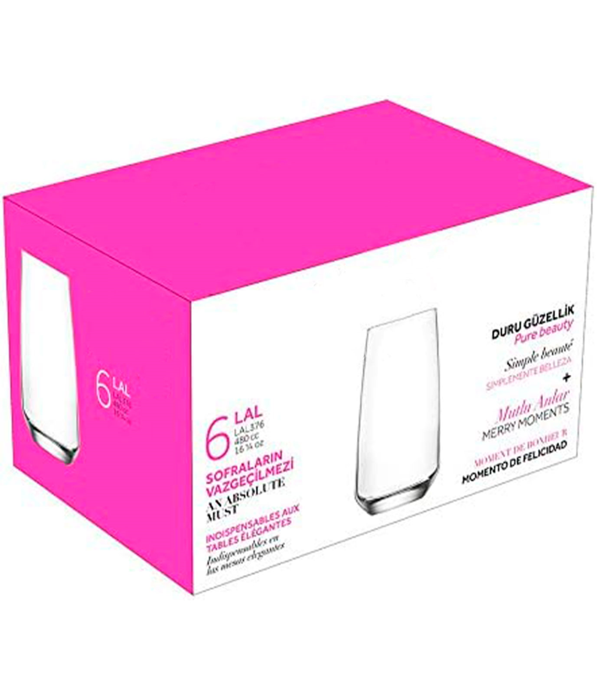 VASO CRISTAL PACK 6 AGUA DIAMANTE 260ML 2,40€