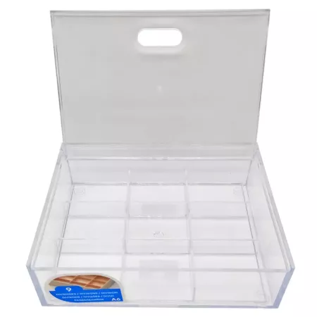 Tradineur - Caja organizadora plástico A6 con bandeja extraíble de 9 compartimentos, almacenaje, cosmética, accesorios costura,