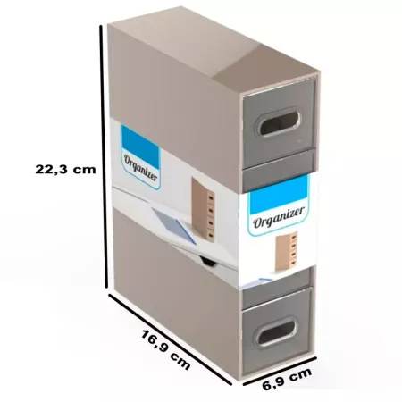 Tradineur - Mini cajonera de plástico con 4 cajones transparentes, organizador de cosméticos, maquillaje, accesorios de costura,