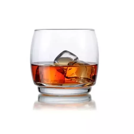 Tradineur - Set de 6 vasos de cristal con base gruesa, modelo Lune, resistentes, aptos para lavavajillas, servir whisky, licores